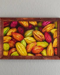 picture frame of cocoa beans
