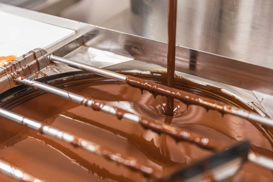 First step of the process of making chocolates