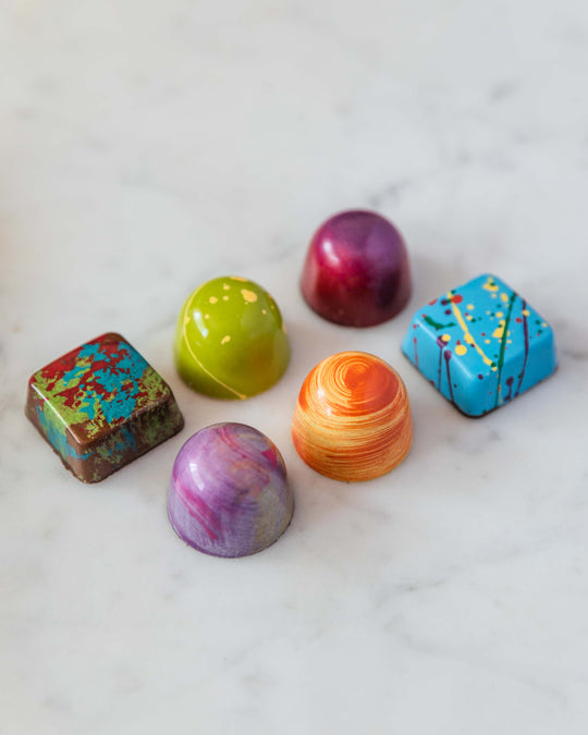 six colorful bonbons